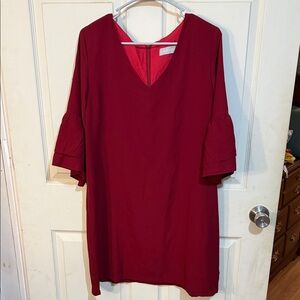 Elegant Long Sleeve Red Dress